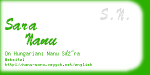 sara nanu business card